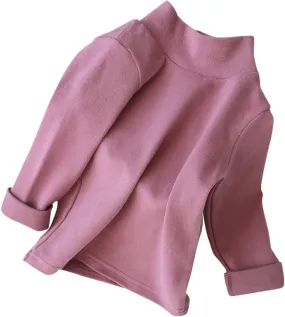 Kids Girls Neck T Shirt Thick Cotton Turtleneck Jumper Long Sleeve Top 213 for Toddler Baby Girl