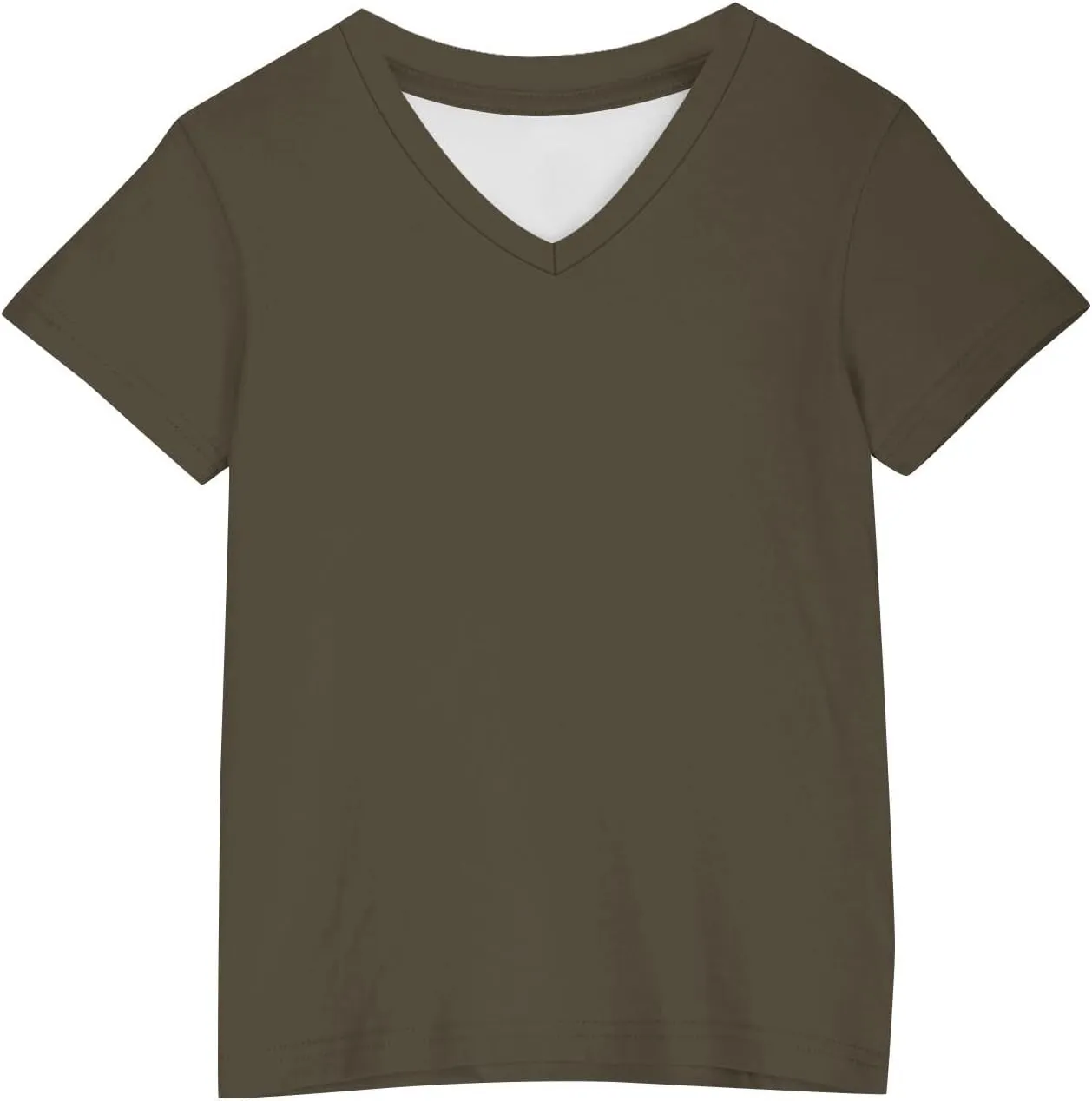 Kids Girls Short Sleeve Summer Shirts Solid Color Cute Tops V Neck Casual Loose Tee Blouse Boys Basic Fashion T Shirt