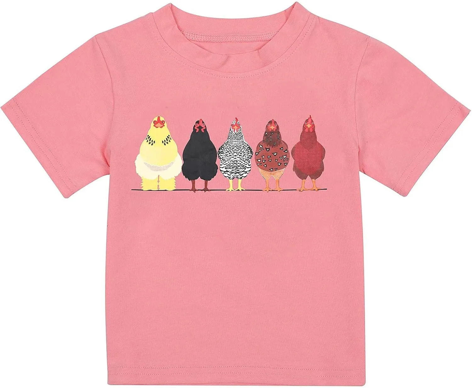 Kids Girls Short Sleeve T-Shirt Crewneck Basic Tees Solid Cotton Tee for Teens Funny Printed Shirt Summer Casual Top Birthday