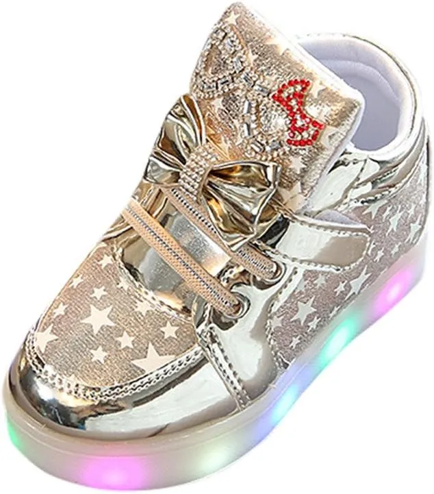 Kids LED Light Up Shoes,WUAI Little Girls Boys Flashing Sneakers Cute Breathable Luminous Walking Shoes