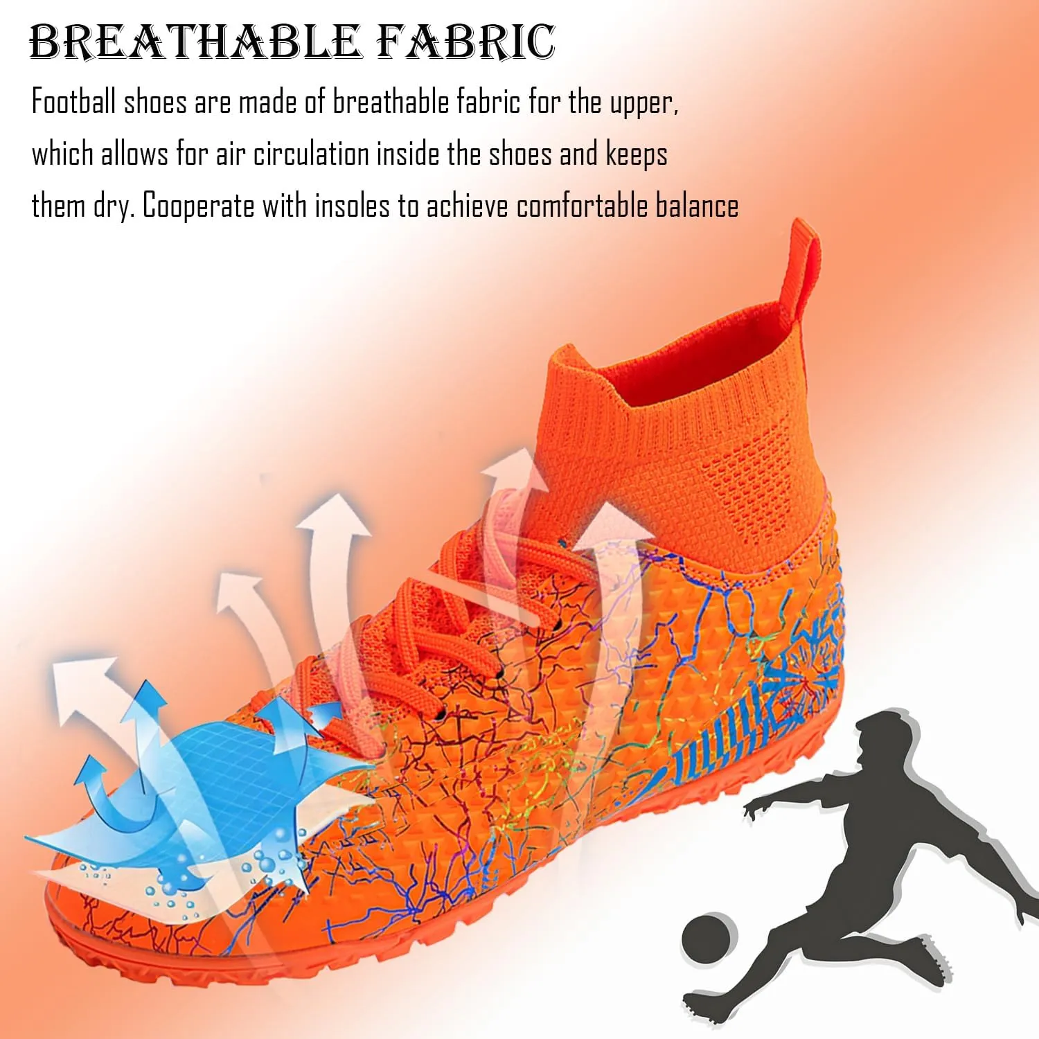 Kids Soccer Boys Girls Turf Soccer Shoes Indoor Outdoor Soccer Youth Trainning Shoes Breathable Casual Athletic Football Shoes