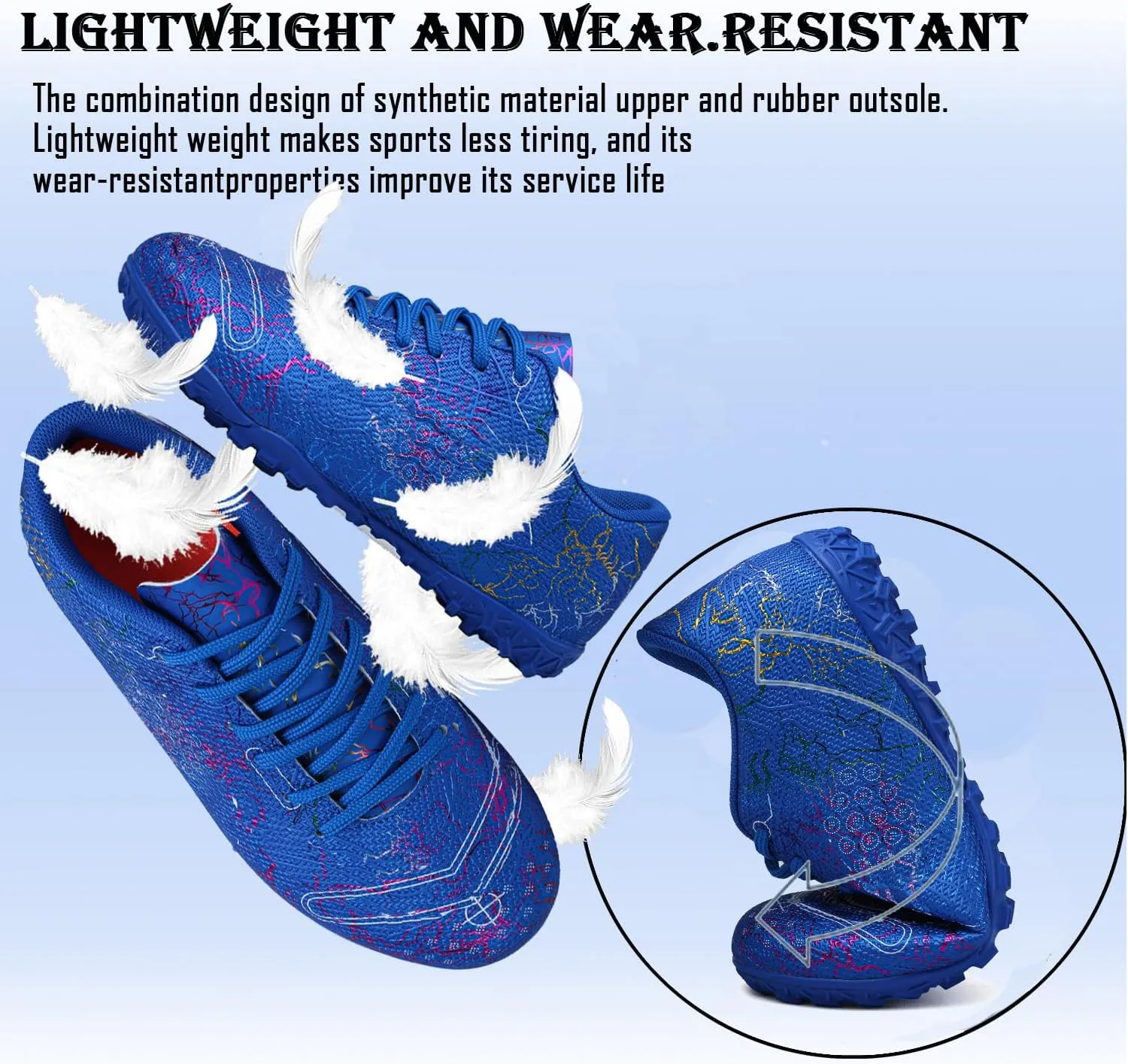 Kids Soccer Boys Girls Turf Soccer Shoes Indoor Outdoor Soccer Youth Trainning Shoes Breathable Casual Athletic Football Shoes