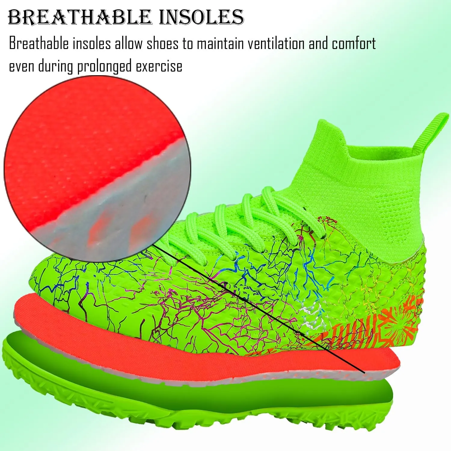 Kids Soccer Boys Girls Turf Soccer Shoes Indoor Outdoor Soccer Youth Trainning Shoes Breathable Casual Athletic Football Shoes
