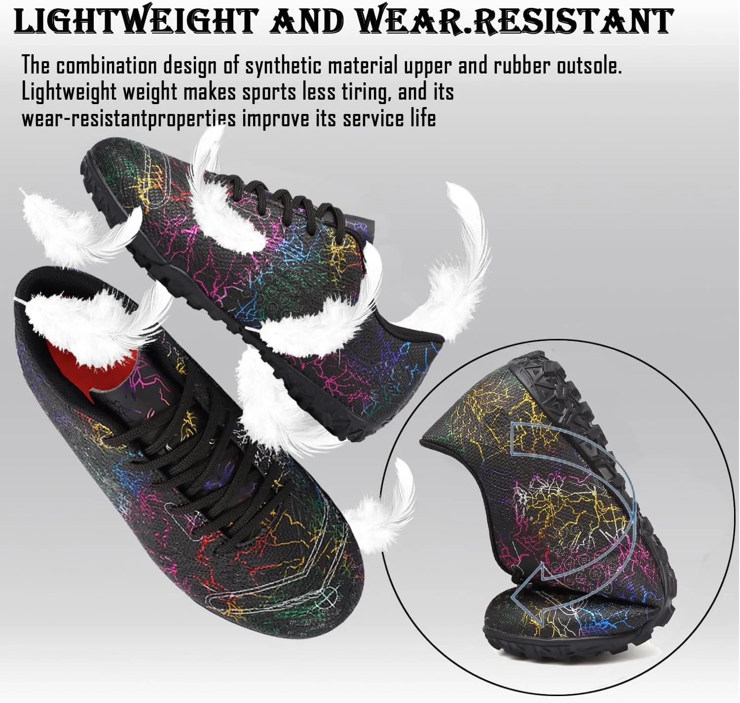 Kids Soccer Boys Girls Turf Soccer Shoes Indoor Outdoor Soccer Youth Trainning Shoes Breathable Casual Athletic Football Shoes