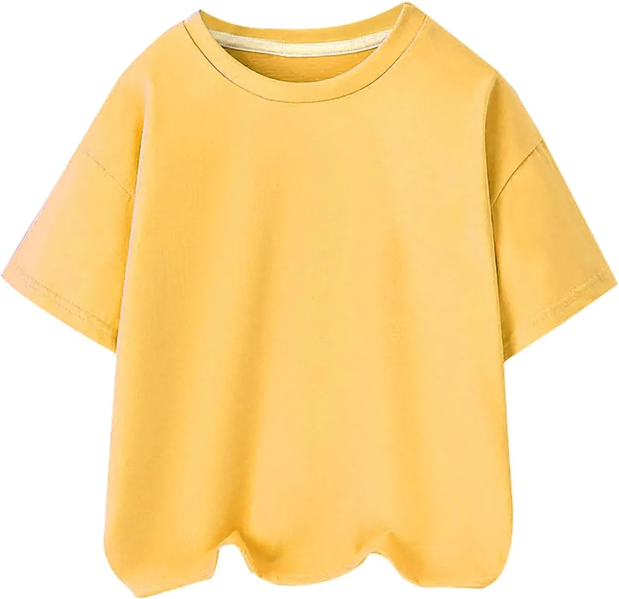 Kids T Shirts for Boys Girls Basic Tees Solid Short Sleeve T-Shirts Crewneck Cotton Casual Tops Toddler Summer Clothes