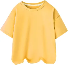 Kids T Shirts for Boys Girls Basic Tees Solid Short Sleeve T-Shirts Crewneck Cotton Casual Tops Toddler Summer Clothes
