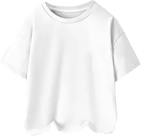 Kids T Shirts for Boys Girls Basic Tees Solid Short Sleeve T-Shirts Crewneck Cotton Casual Tops Toddler Summer Clothes