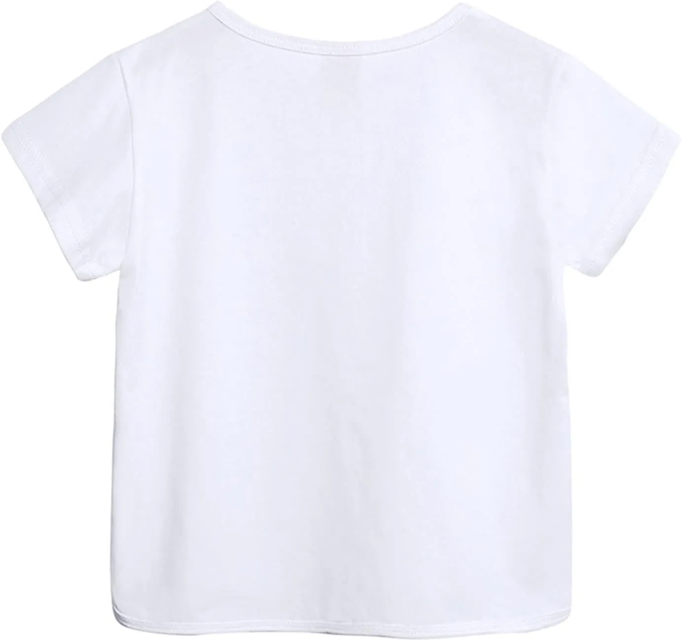 Kids T-Shirts Girl Short Sleeve Plain Top Tees Crew Neck Irregular T Shirts Summer Casual Shirts Soft Tshirts