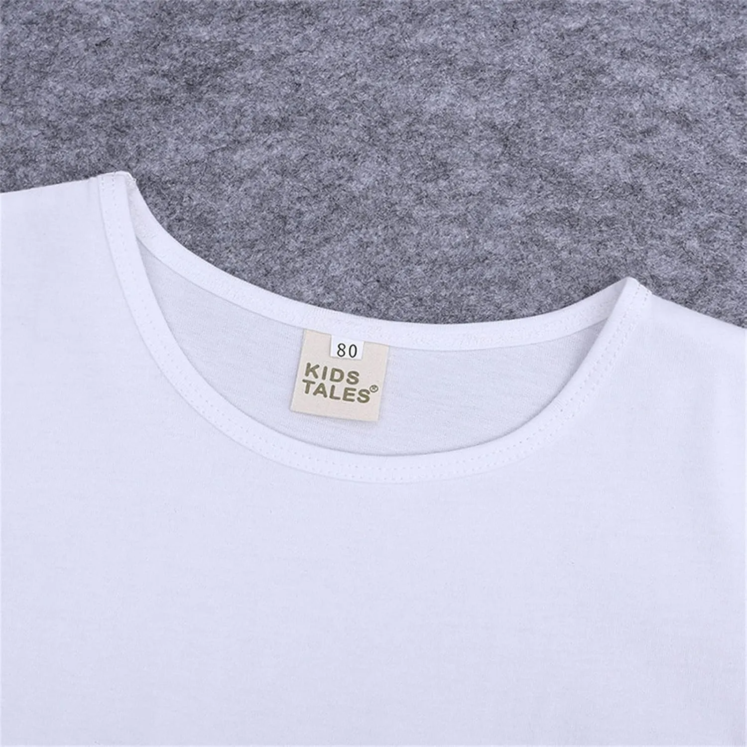 Kids T-Shirts Girl Short Sleeve Plain Top Tees Crew Neck Irregular T Shirts Summer Casual Shirts Soft Tshirts