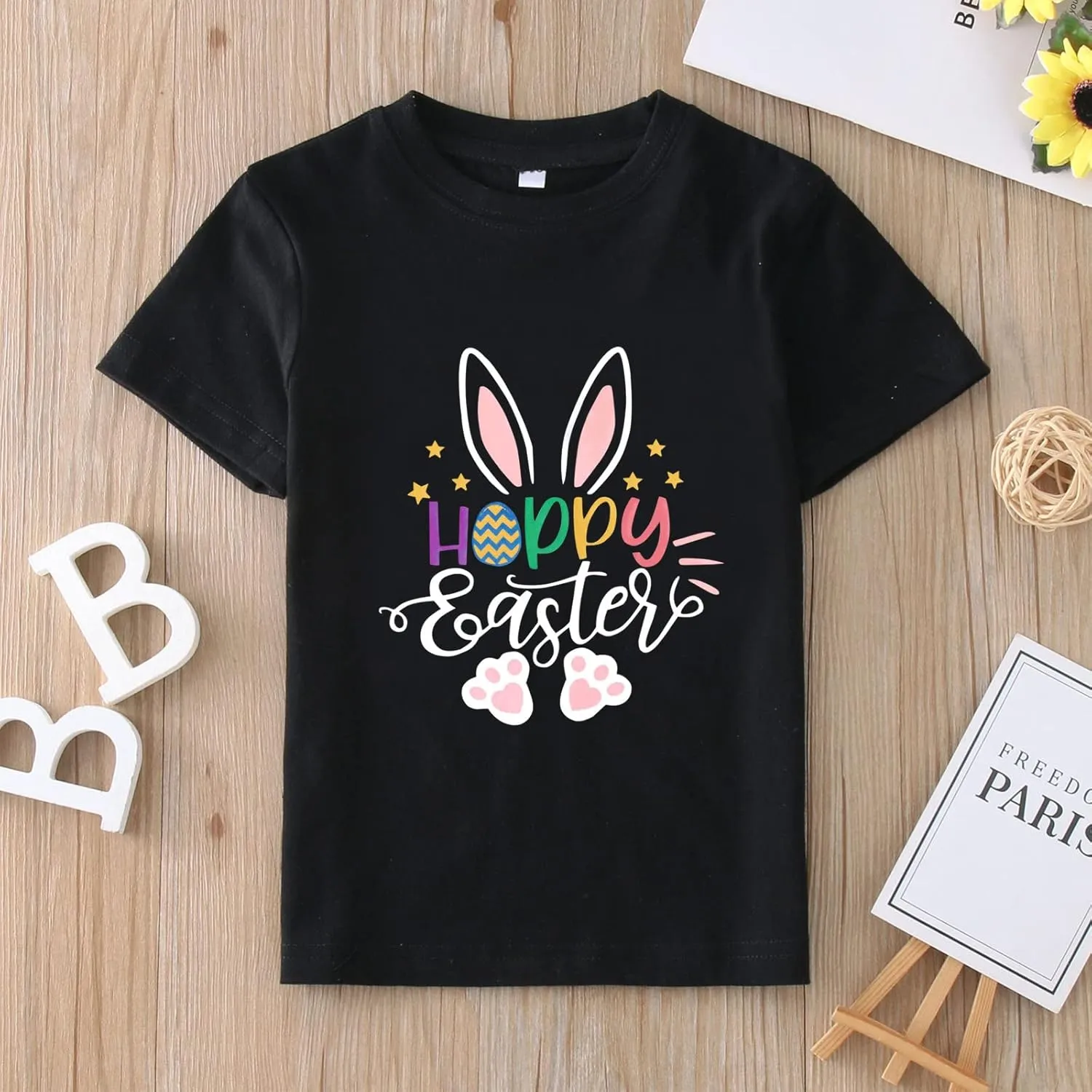 Kids Toddler T Shirts Tops Baby Boys Girls Cartoon Printed Short Sleeve Crewneck T Shirts Tee Clothes 1-7 Years