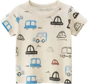 Kids Toddler T Shirts Tops Baby Boys Girls Cartoon Printed Short Sleeve Crewneck T Shirts Tee Clothes 1-7 Years