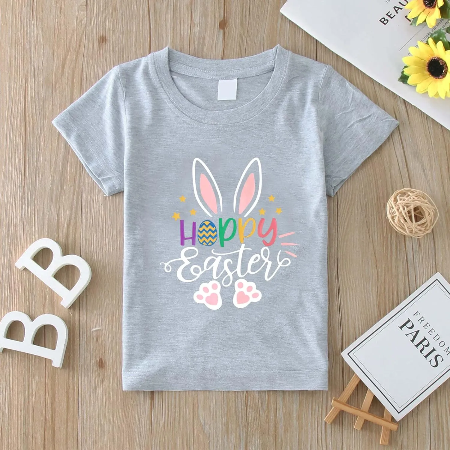 Kids Toddler T Shirts Tops Baby Boys Girls Cartoon Printed Short Sleeve Crewneck T Shirts Tee Clothes 1-7 Years