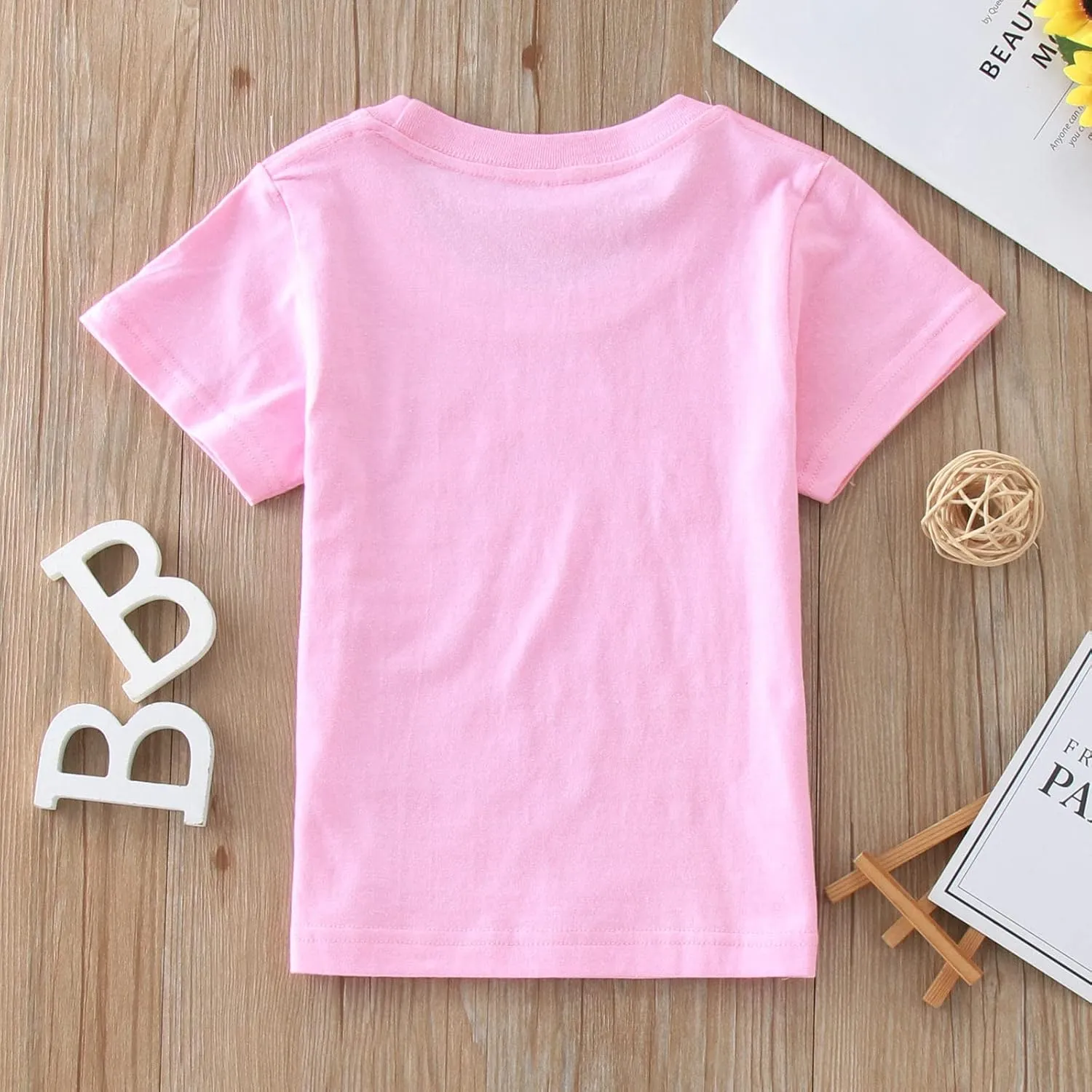 Kids Toddler T Shirts Tops Baby Boys Girls Cartoon Printed Short Sleeve Crewneck T Shirts Tee Clothes 1-7 Years