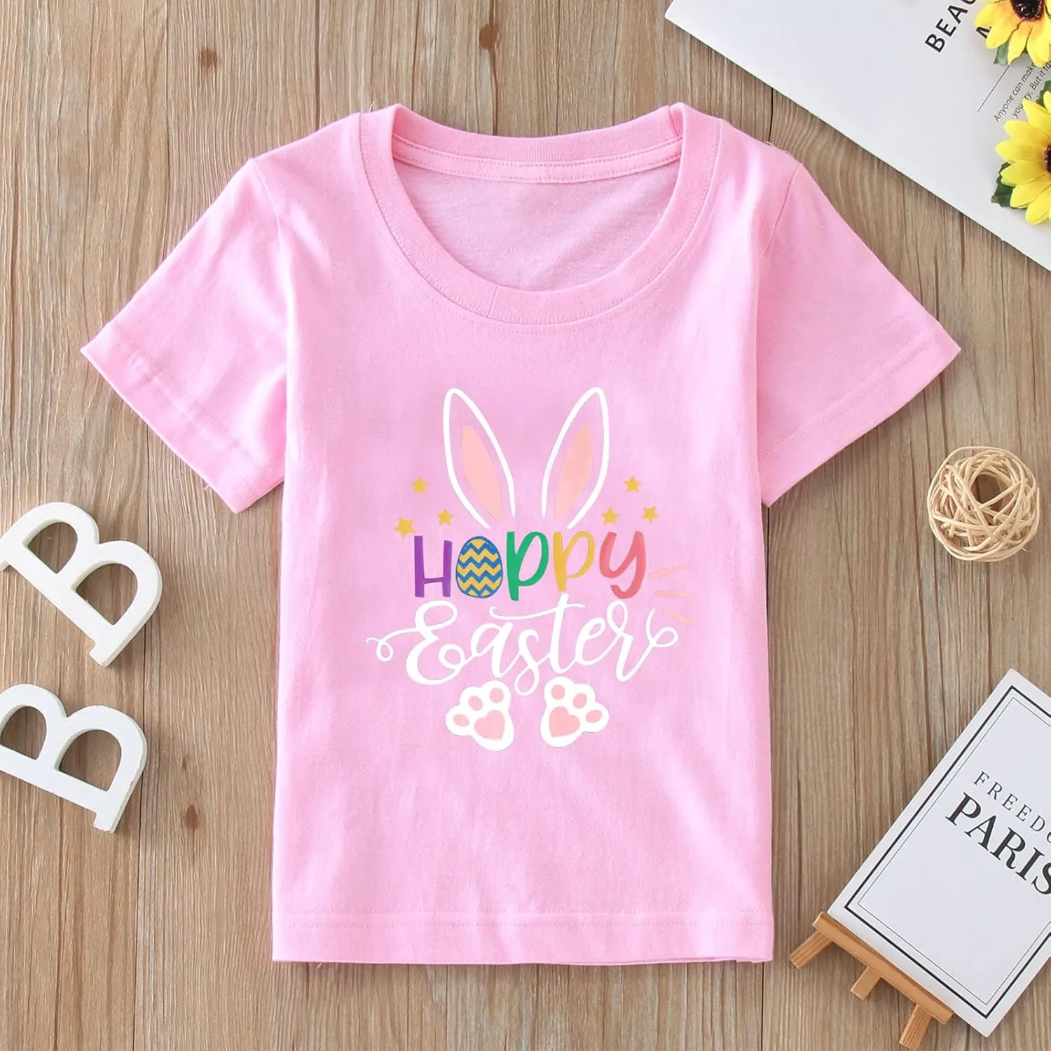 Kids Toddler T Shirts Tops Baby Boys Girls Cartoon Printed Short Sleeve Crewneck T Shirts Tee Clothes 1-7 Years