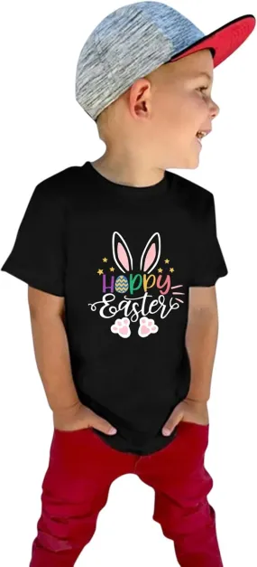 Kids Toddler T Shirts Tops Baby Boys Girls Cartoon Printed Short Sleeve Crewneck T Shirts Tee Clothes 1-7 Years