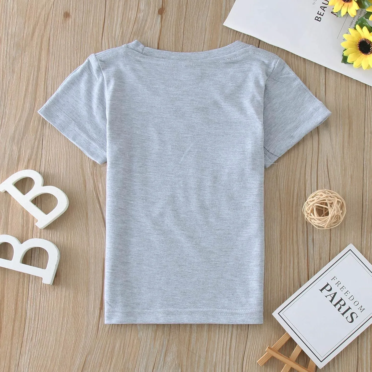 Kids Toddler T Shirts Tops Baby Boys Girls Cartoon Printed Short Sleeve Crewneck T Shirts Tee Clothes 1-7 Years