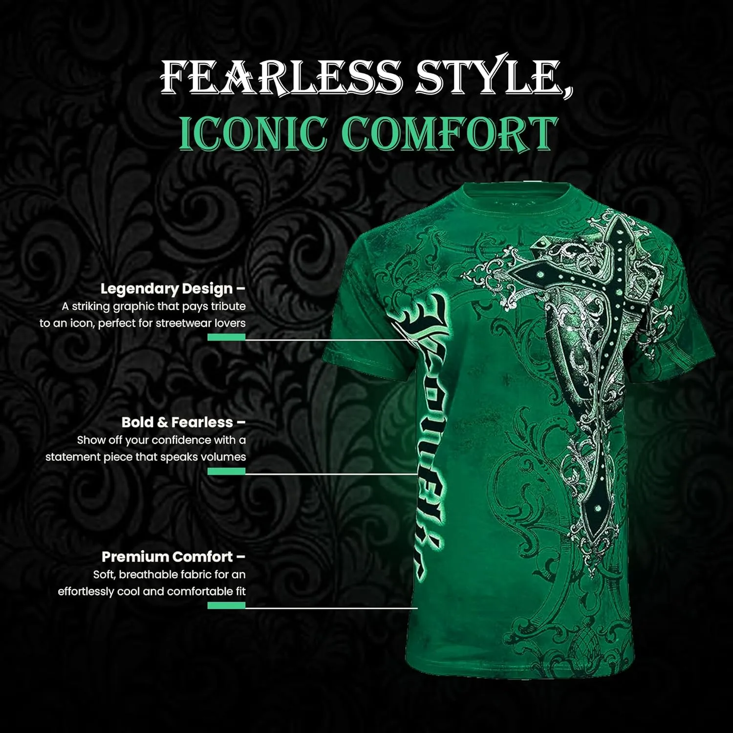 Konflic Graphic tees for Men | MMA Style Crew Neck T-Shirts Half Sleeve Classic | Men's t-Shirts Casual Cotton
