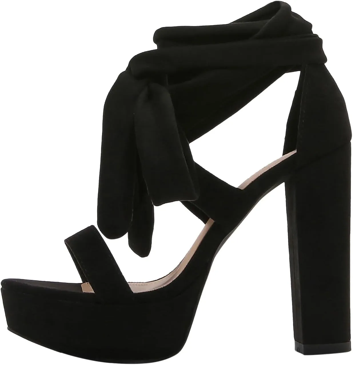Large Size New Suede Strap High Heels Women's Solid Color Fish Mouth Platform Bag Double Hiking Sandals Women Size 9