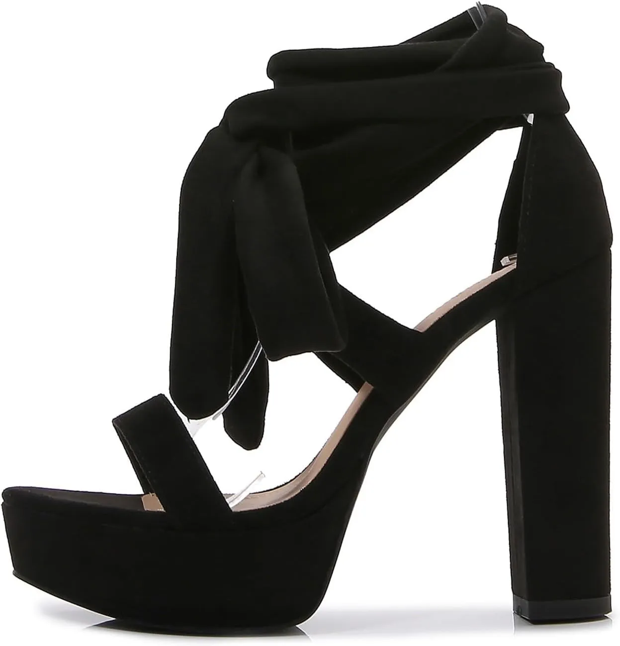Large Size New Suede Strap High Heels Women's Solid Color Fish Mouth Platform Bag Double Hiking Sandals Women Size 9