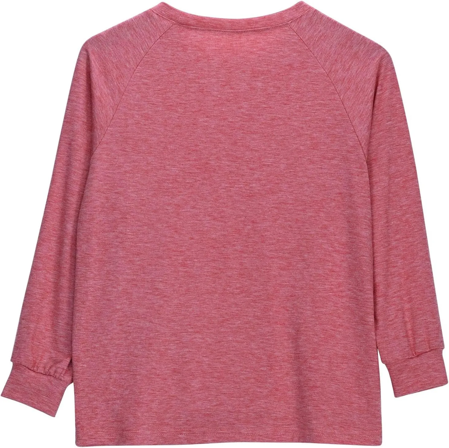 Lastesso Sleeve Shirts for Girls Oversized Crewneck T-Shirts with Pockets Basic Solid Spring Fall T-Shirts Soft Teen Clothes