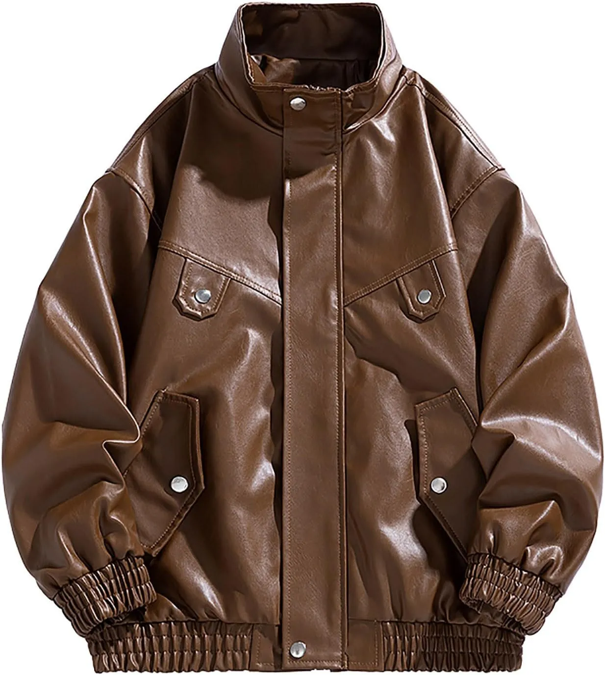 Leather Jacket Men Turn Down Collar Jacket Vintage Faux Leather Jacket Windbreaker Motorcycle Jacket Winter Coats