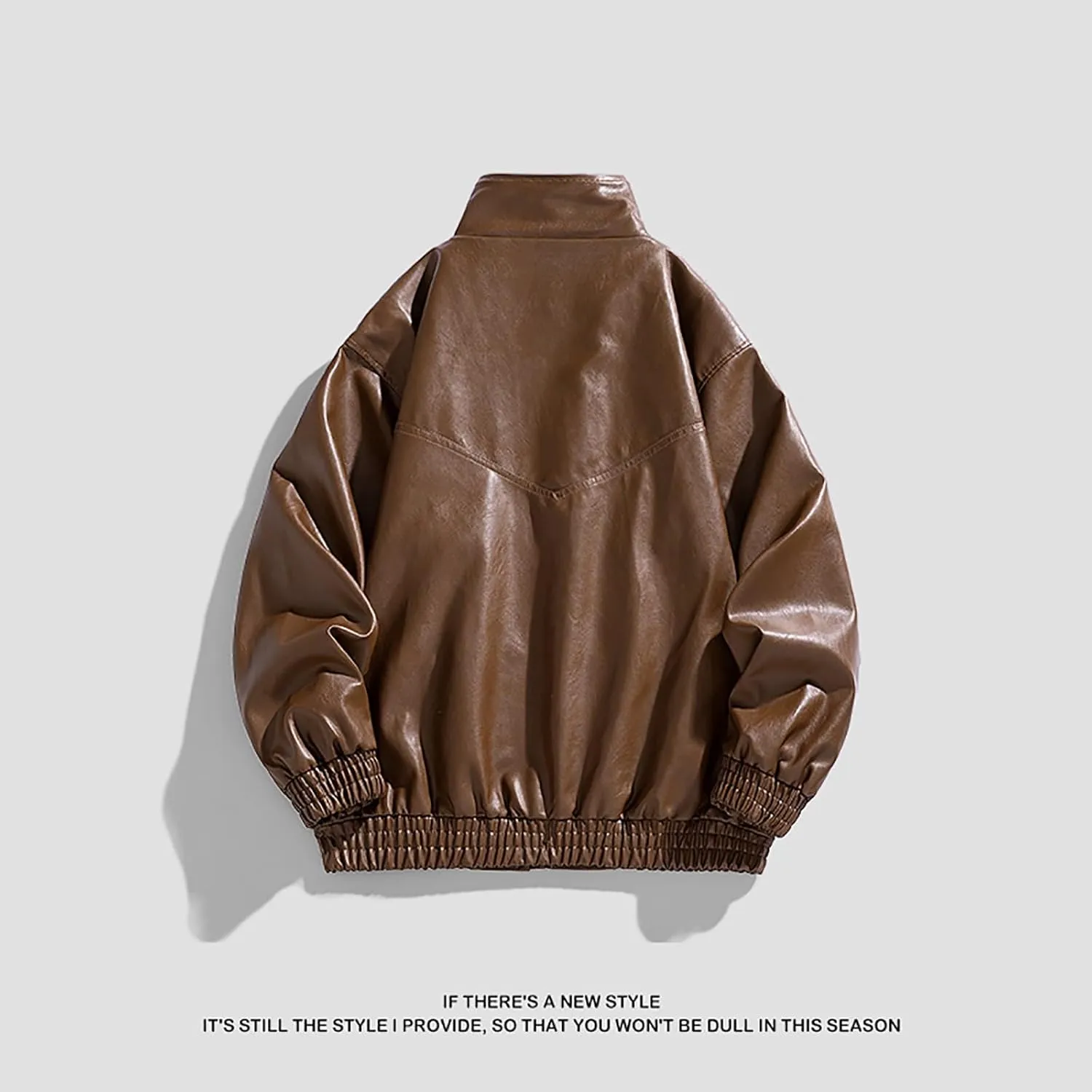 Leather Jacket Men Turn Down Collar Jacket Vintage Faux Leather Jacket Windbreaker Motorcycle Jacket Winter Coats