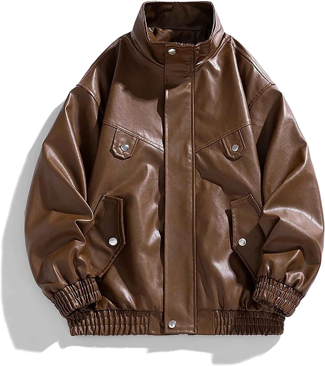 Leather Jacket Men Turn Down Collar Jacket Vintage Faux Leather Jacket Windbreaker Motorcycle Jacket Winter Coats