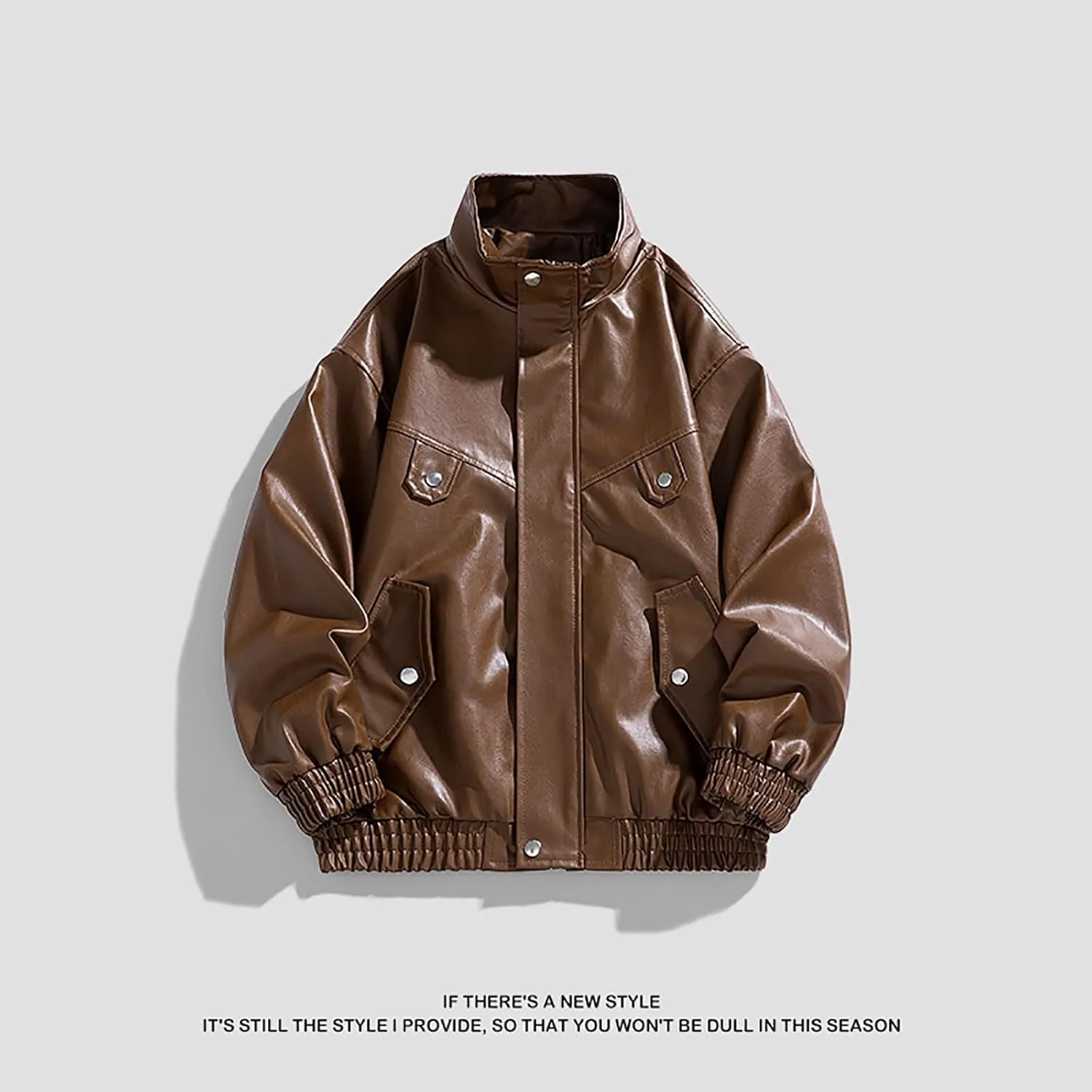 Leather Jacket Men Turn Down Collar Jacket Vintage Faux Leather Jacket Windbreaker Motorcycle Jacket Winter Coats