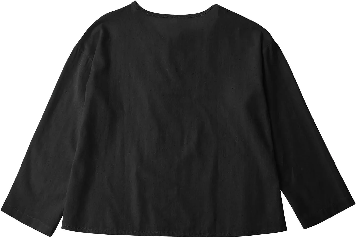 Linen Tops for Girls 2025 Summer Trendy 3/4 Sleeve Cotton Linen Shirt Casual Button V Neck Loose Fit Tunic Blouses