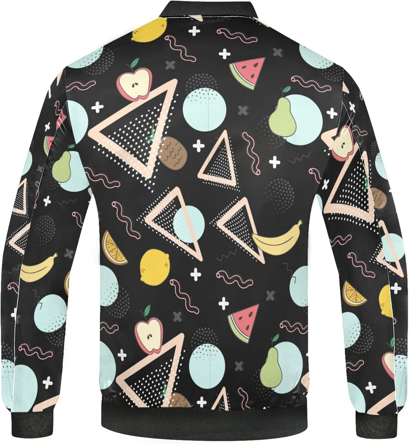 linqin Fruit Cartoon Mens Lightweight Jackets Waterproof Windbreaker Mens Jacket Jacket Softshell Polyester