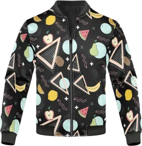 linqin Fruit Cartoon Mens Lightweight Jackets Waterproof Windbreaker Mens Jacket Jacket Softshell Polyester