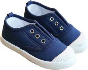 Little Boys Girls Canvas Sneakers Canvas Low Top Breathable Shoes Lace up Non Slip Soft Casual Walking Shoes