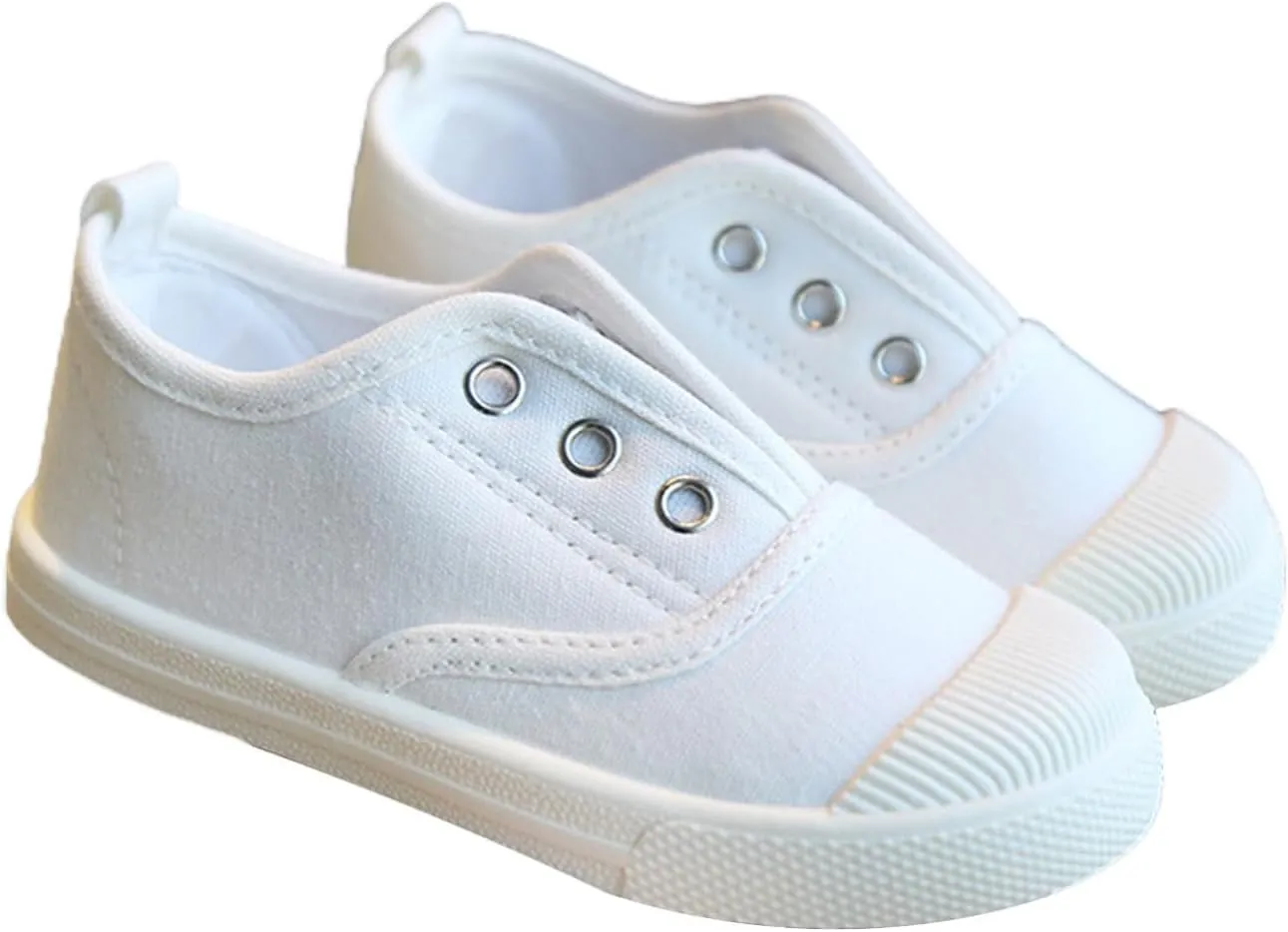 Little Boys Girls Canvas Sneakers Canvas Low Top Breathable Shoes Lace up Non Slip Soft Casual Walking Shoes