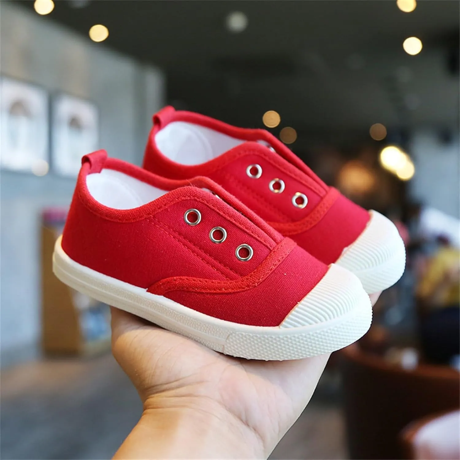 Little Boys Girls Canvas Sneakers Canvas Low Top Breathable Shoes Lace up Non Slip Soft Casual Walking Shoes