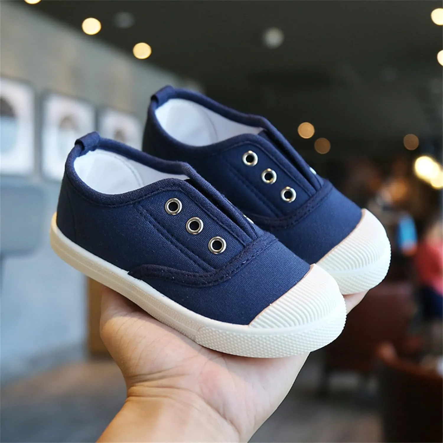 Little Boys Girls Canvas Sneakers Canvas Low Top Breathable Shoes Lace up Non Slip Soft Casual Walking Shoes
