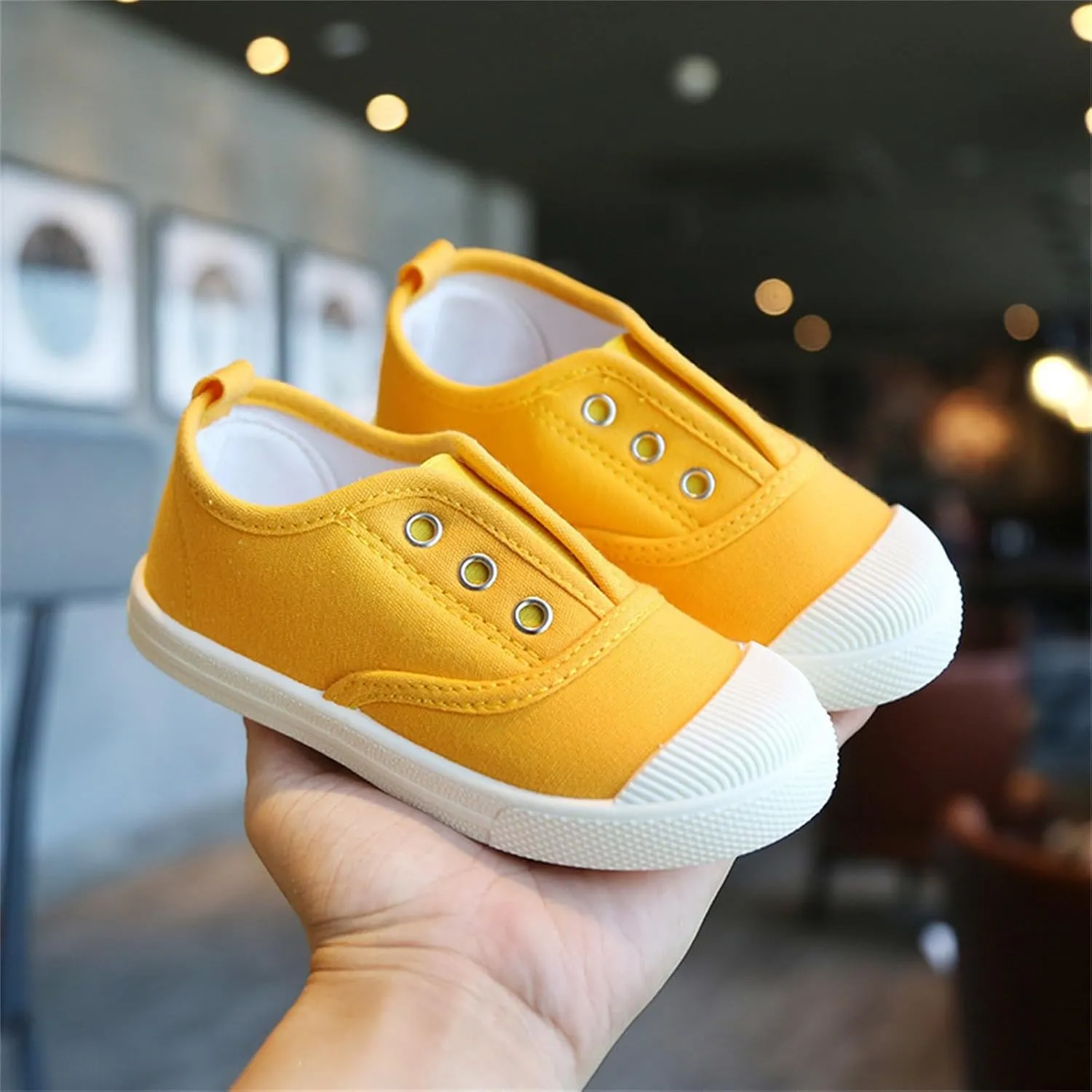 Little Boys Girls Canvas Sneakers Canvas Low Top Breathable Shoes Lace up Non Slip Soft Casual Walking Shoes