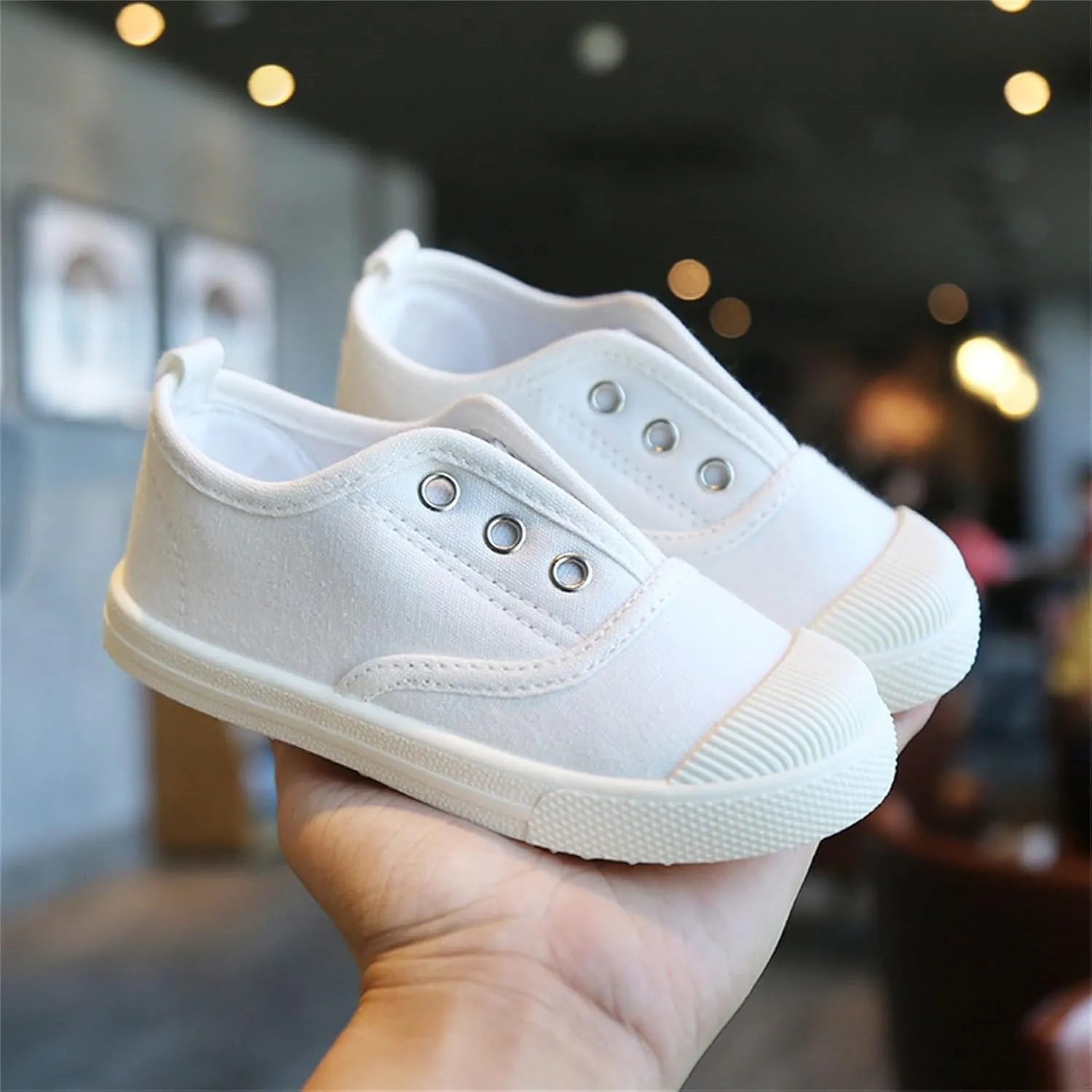 Little Boys Girls Canvas Sneakers Canvas Low Top Breathable Shoes Lace up Non Slip Soft Casual Walking Shoes