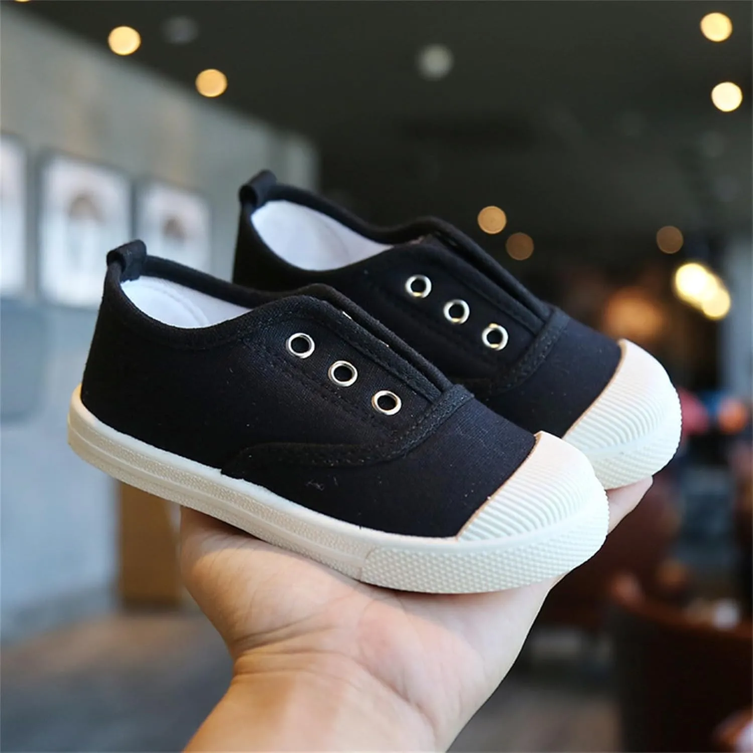 Little Boys Girls Canvas Sneakers Canvas Low Top Breathable Shoes Lace up Non Slip Soft Casual Walking Shoes