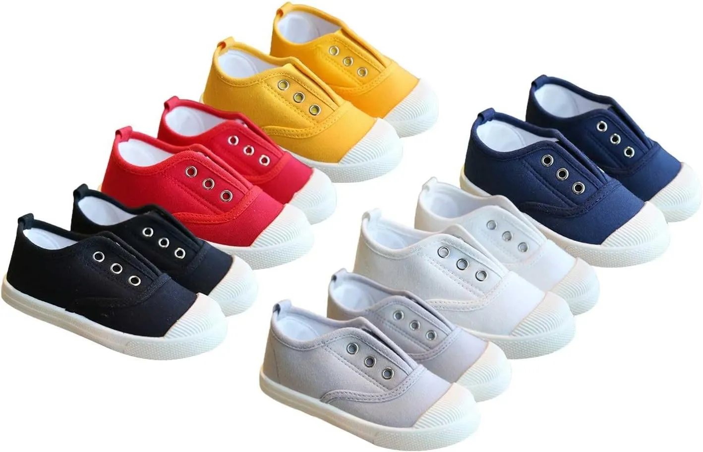 Little Boys Girls Canvas Sneakers Canvas Low Top Breathable Shoes Lace up Non Slip Soft Casual Walking Shoes