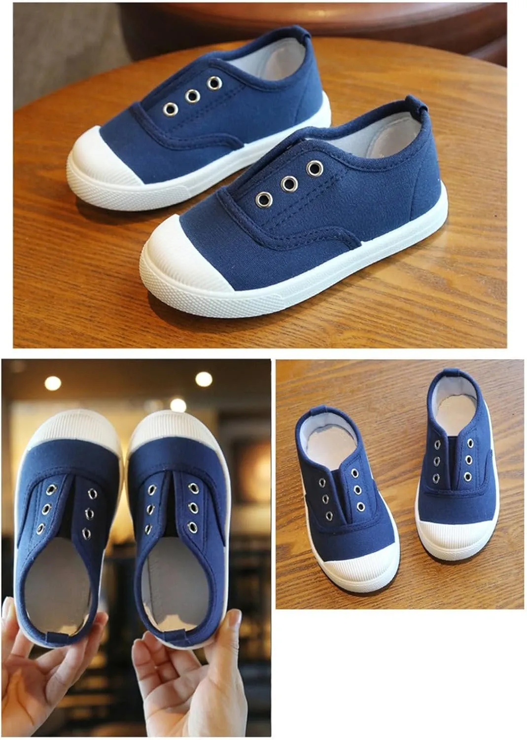 Little Boys Girls Canvas Sneakers Canvas Low Top Breathable Shoes Lace up Non Slip Soft Casual Walking Shoes