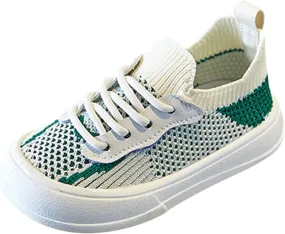 Little Boys Girls Lightweight Sports Shoes Mesh Breathable Soft Flat Bottom Casual Slip On Tennis Shoes for Kids