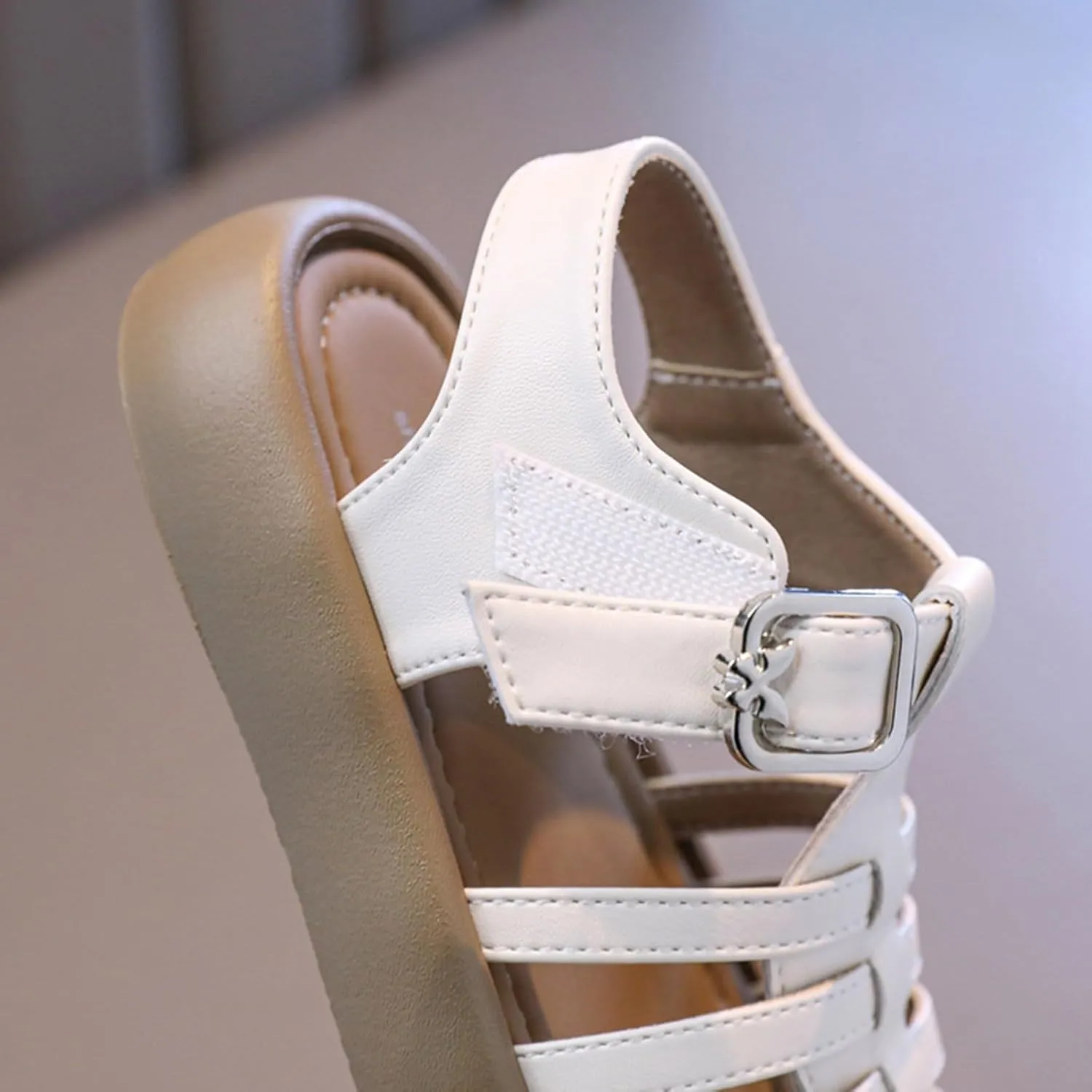 Little Child Close Toe Sandals with Adjustable Strap Big Kid Non Slip Flat Fisherman Gladiator Sandals Close Toe Summer Cute Beach Shoes for Child Dressy Thick Sole Cushion Walking Shoes Boys Girls