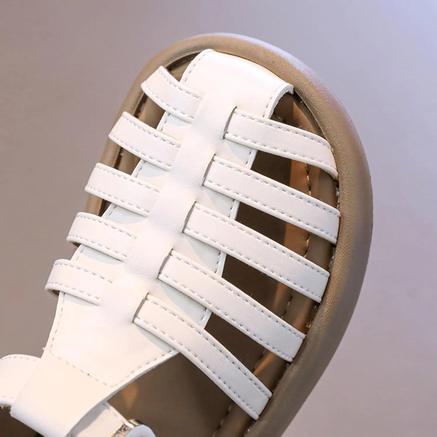 Little Child Close Toe Sandals with Adjustable Strap Big Kid Non Slip Flat Fisherman Gladiator Sandals Close Toe Summer Cute Beach Shoes for Child Dressy Thick Sole Cushion Walking Shoes Boys Girls