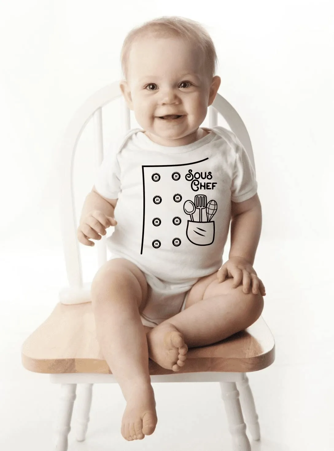 Little Cook Baby Bodysuit Kids Girl Boy SOUS CHEF Shirts Chef Onesie Family Baking Buddy Kitchen Helper Gift for Baker (0-6 Months, Long Sleeve Bodysuit)