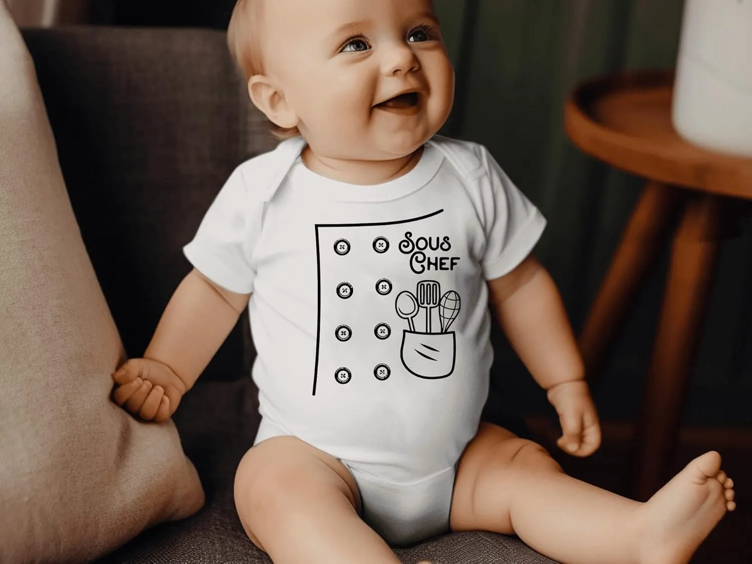 Little Cook Baby Bodysuit Kids Girl Boy SOUS CHEF Shirts Chef Onesie Family Baking Buddy Kitchen Helper Gift for Baker (0-6 Months, Long Sleeve Bodysuit)