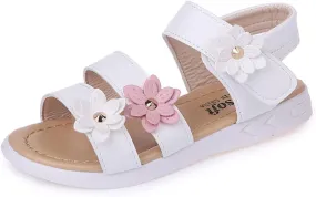 Little Girl Sandals Kids Non-Slip Sandals Rubber Baby Toddler Flower Girls Sandals Shoes Baby Shoes (White, 3-3.5 Years)