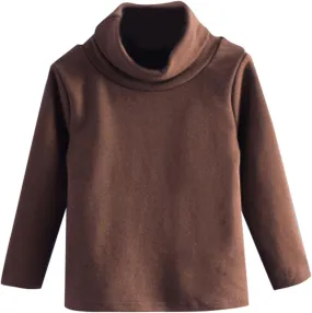 Little Girls Long Sleeve Tee Shirts Soft Turtleneck Pullover Slim Stretchy Tops Boys Girls Casual Tops