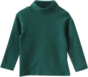 Little Girls Long Sleeve Tee Shirts Soft Turtleneck Pullover Slim Stretchy Tops Boys Girls Casual Tops