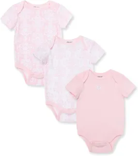 Little Me Baby Girls' 3-Pack 100% Cotton Scratch Free Tag Bodysuits