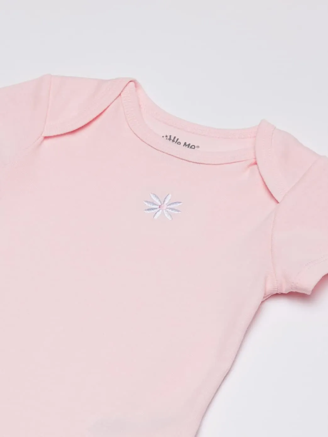 Little Me Baby Girls' 3-Pack 100% Cotton Scratch Free Tag Bodysuits